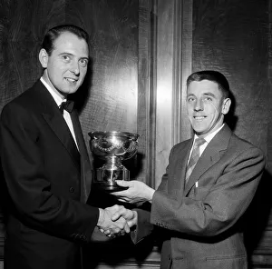 Reception Prints: ForestOs left-wing dasher Stewart Imlach receives the Daily Herald trophy as man of
