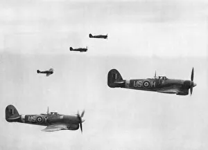 Formation Prints: A formation of Mk1b Typhoons of No 56 Squadron on patrol from RAF Matlaske