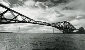 Forth Railway Bridge June 1962 With new Forth Road Bridge being built in