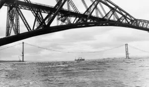 Ct Scan Prints: Forth Railway Bridge June 1962 With new Road Bridge being built in background