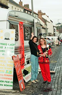 Caravans Prints: Fortune tellers outside their caravan during the annual Riding the Fair procession sets