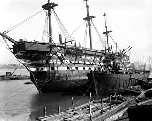 The Foudroyant one of Nelsons ships seen here being broken up at Woolwich Circa