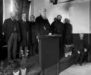 Meeting Prints: Founder of the Salvation Army, General William Booth at a meeting during his visit to