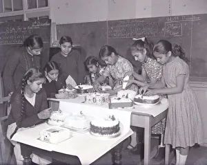 Baking Prints: Third and fourth year Asian girls of Broad Heath Secondary Girls School, Coventry