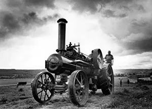 A Fowler traction engine on 15th June 1979 being taken through its paces on a field
