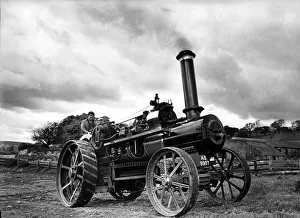 Two Men Only Prints: A Fowler traction engine on 15th June 1979 being taken through its paces by Mr Hubert