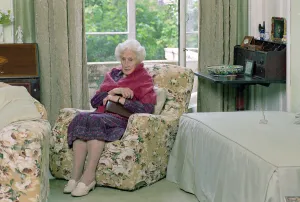 Cold Prints: Frail old Lady holding her handbag Old people OAP OAPs Elderly Old Lady