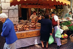 France Annecy Market Bread stall with natural Organic bread