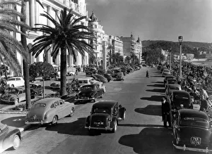 France: The famous Promenade Des Anglais, Nice, sees many people taking the air