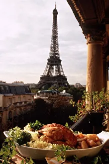 00151 Prints: France Paris Eiffel Tower and roast chicken August 1994