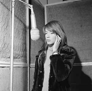 Sound Prints: Francoise Hardy, french singer pictured during recording session in studio, London