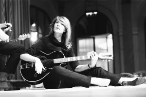 Francoise Hardy, french singer pictured rehearsing her cabaret show which opens