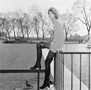 01070 Prints: Francoise Hardy, french singer relaxes in the spring sunshine, Hyde Park, London