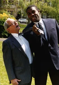 Frank Bruno Boxer with Sports TV Commentator Harry Carpenter