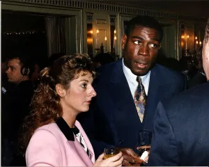 Frank Bruno boxer with his wife at People Newspapers Club-call awards