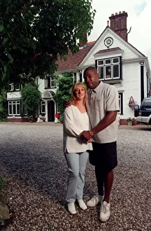 Frank Bruno Boxing July 98 Ex boxer with his wife outside their large house