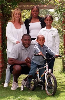 Frank Bruno former Heavyweight Boxer July 1998 at his home in Essex with wife