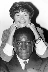Frank Bruno meets weather girl Trish Williamson Dbase