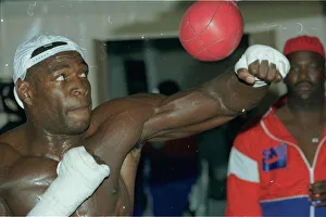 Frank Bruno training in Las Vegas for his Heavyweight World Titledefence against Mike