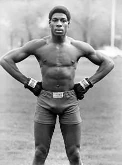 Frank Bruno who fights for A. B. A heavy weight title at Wembly tomorrow seen training near
