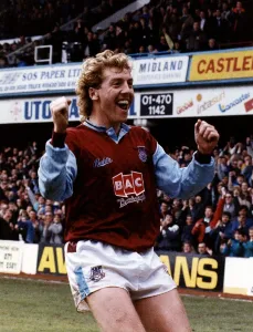 Frank McAvennie Footballer celebrating scoring for West Ham United football club