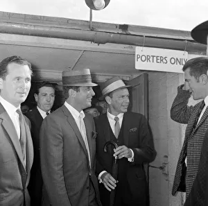 Frank Sinatra seen here arriving at Heathrow airport in the summer of 1961 with Dean