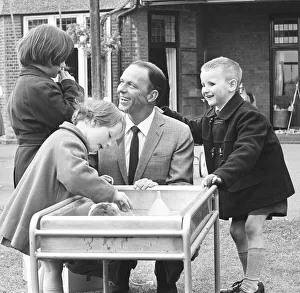 Blind Prints: Frank Sinatra seen here during a visit to Royal National College for the Blind at Norwood