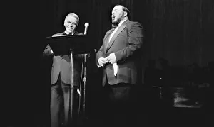 00303 Prints: Frank Sinatra and tenor Luciano Pavarotti seen here performing on stage at Radio City in