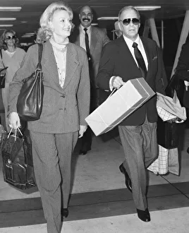 Frank Sinatra and wife Barbara Marx seen here departing Heathrow Airport