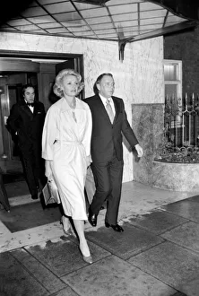 Frank Sintara and his girlfriend Barbara Marx leaving Claridges on the way to Mirabellas
