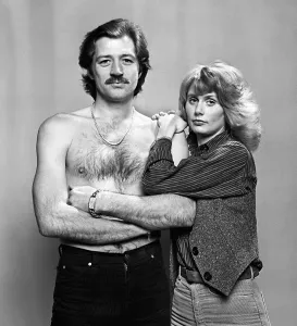 Topless Prints: Frank Worthington footballer with wife Brigitta January 1978