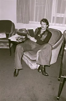 01518 Prints: Frank Worthington Leicester and England footballer seen here at his Leicester flat