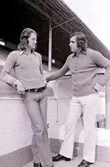01518 Prints: Frank Worthington Leicester and England footballer seen here with his team mate Peter