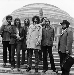 Images Dated 8th February 1971: Frank Zappa and his group in front of the Royal Albert Hall. February 1971 71-12000-002