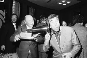 Worried Prints: Frankie Howerd at the party for the 40th anniversary of Desert Island Discs seen here