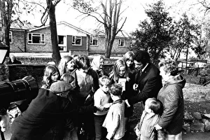 Frankie Vaughan signs autographs for fans during a visit to Ryton Park Country Club to