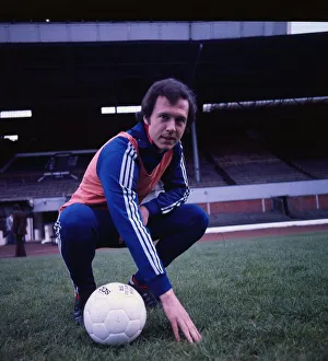 Franz Beckenbauer former West German football player May 1976 crouching training gear
