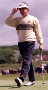 Fred Couples stepping out at Open Championship July 1997 at Troon