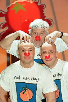 00775 Prints: Fred Fairbrass and his brother Richard of Right Said Fred filming Comic Relief filming