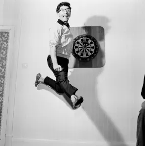 Artist Prints: Freddie Garrity of Freddie and The Dreamers pictured leaping in the air