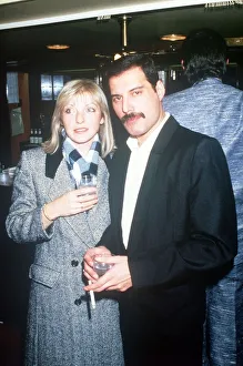 Freddie Mercury and girlfriend Mary Austin at Fashion Aid. November 1985