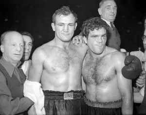 Freddie Mills Boxer - November 1946, with Joe Baksi, after their fight at Harringay