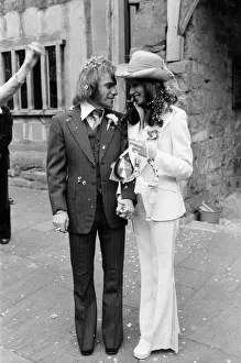 Freddie Starr and his bride Sandy Morgan after their marriage at a Registry Office in