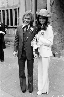 Freddie Starr and his bride Sandy Morgan after their marriage at a Registry Office in