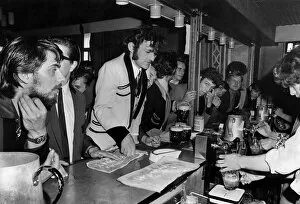 Images Dated 19th July 1975: It was free beer all-round for the scores of Teddy Boys who invaded New Brighton