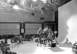 00088 Prints: A freelance cameraman instructs Dene Robson and Paul Flint int he studio of North East