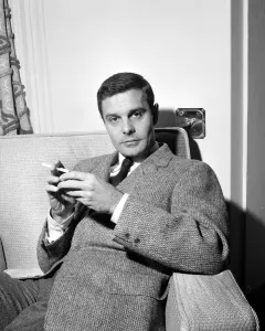 french actor Louis Jourdan pictured at Claridges Hotel in London - he is in the country