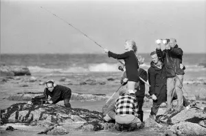 French actress Brigitte Bardot on location in Scotland during filming of her latest movie
