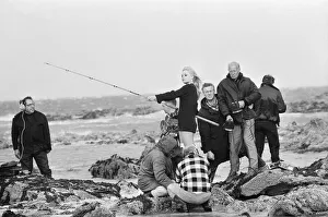 French actress Brigitte Bardot on location in Scotland during filming of her latest movie