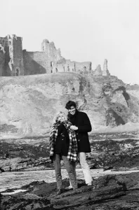French actress Brigitte Bardot on location in Scotland during filming of her latest movie